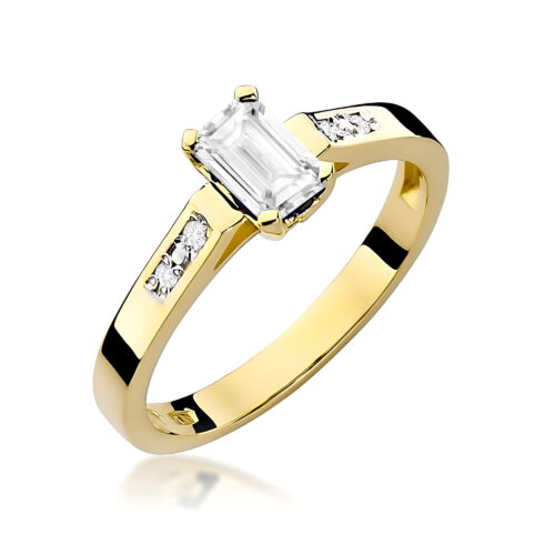Pierścionek W0078 Diament Laboratoryjny 0,60ct żółte złoto
