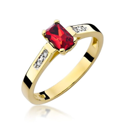 Pierścionek W0078 Rubin 0,80ct żółte złoto