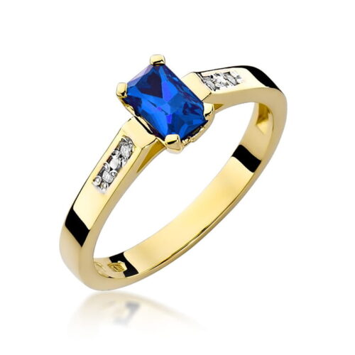 Pierścionek W0078 Szafir 0,60ct żółte złoto