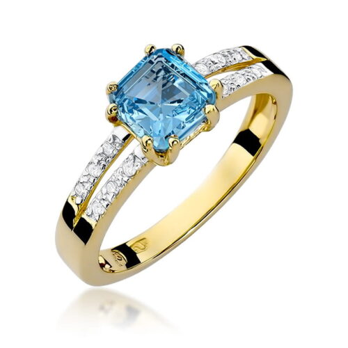 Pierścionek W0079 Topaz Swiss 1,10ct żółte złoto