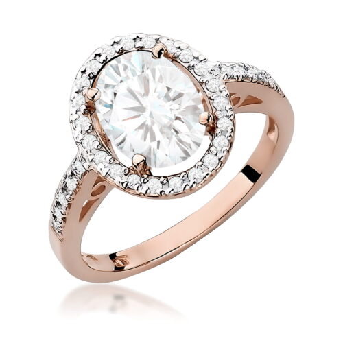 Pierścionek W0080 Diament Laboratoryjny 1,90ct różowe złoto