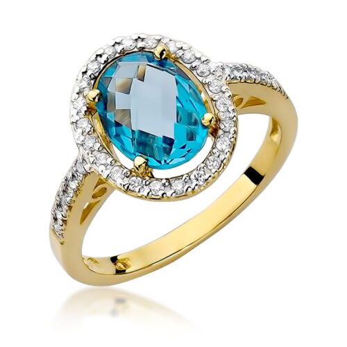 Pierścionek W0080 Topaz Swiss 1,70ct żółte złoto