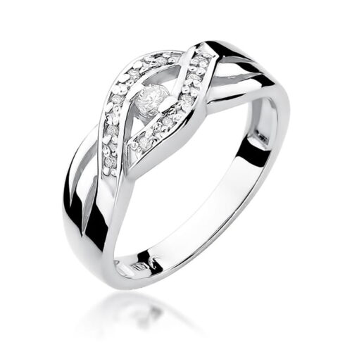 Pierścionek W0083 Diament 0,05ct białe złoto