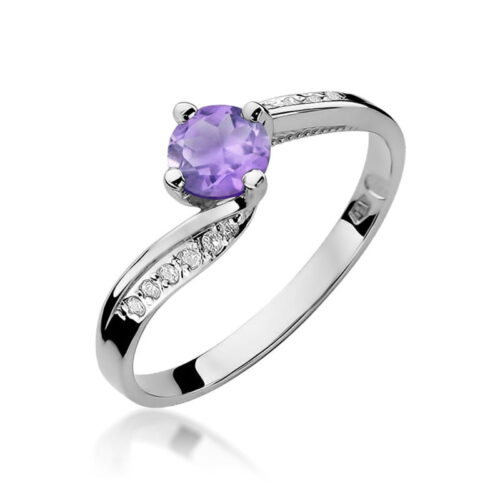 Pierścionek W0084 Ametyst 0,50ct białe złoto