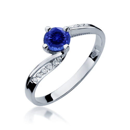 Pierścionek W0084 Szafir 0,50ct białe złoto