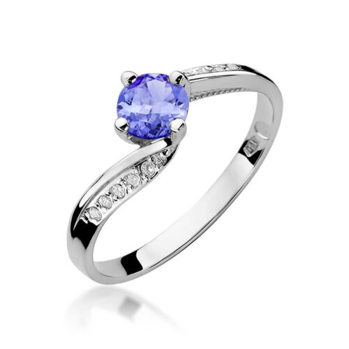 Pierścionek W0084 Tanzanit 0,50ct białe złoto