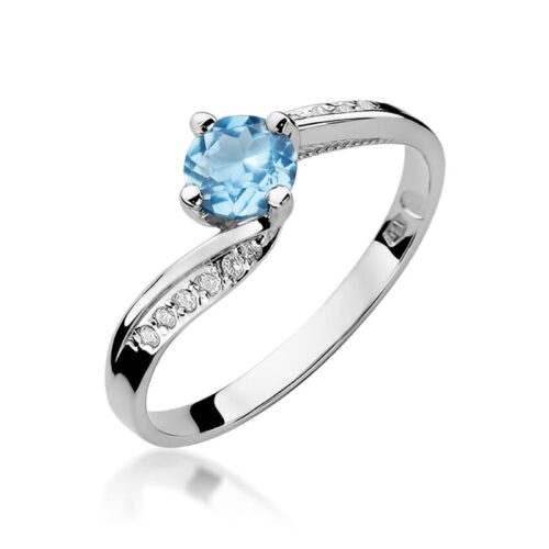 Pierścionek W0084 Topaz Swiss 0,50ct białe złoto