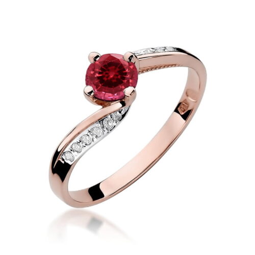 Pierścionek W0084 Rubin 0,60ct różowe złoto