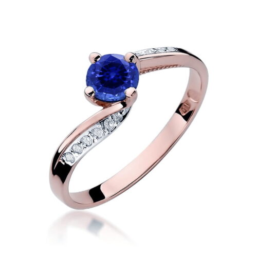Pierścionek W0084 Szafir 0,50ct różowe złoto