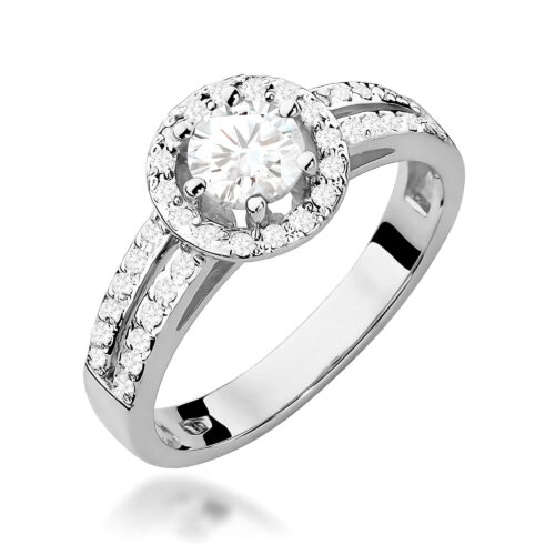 Pierścionek W0087 Diament Laboratoryjny 0,50ct białe złoto