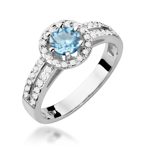 Pierścionek W0087 Topaz Swiss 0,50ct białe złoto