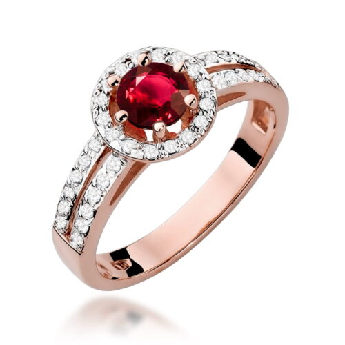 Pierścionek W0087 Rubin 0,60ct różowe złoto