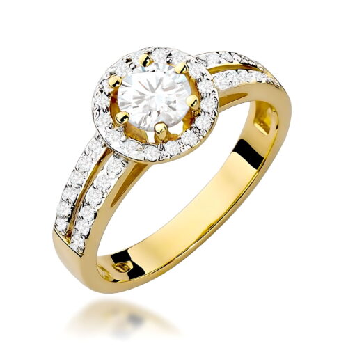Pierścionek W0087 Diament Laboratoryjny 0,50ct żółte złoto