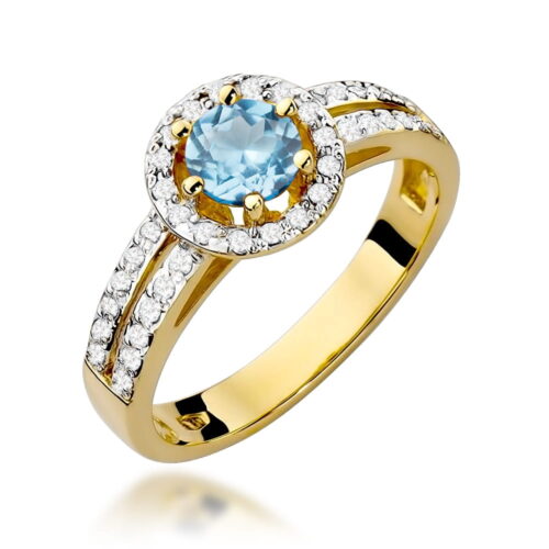 Pierścionek W0087 Topaz Swiss 0,50ct żółte złoto