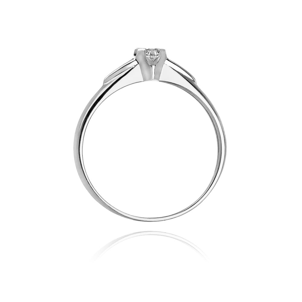 W0088.B3.DIW.01_3 Srebrny pierścionek z diamentem, minimalistyczny design, delikatne wykończenie.