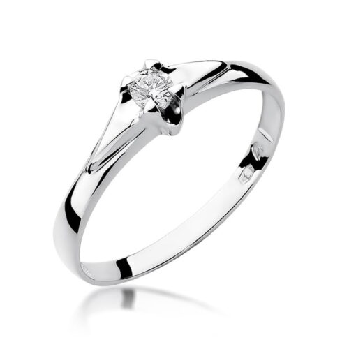 Pierścionek W0088 Diament 0,10ct białe złoto