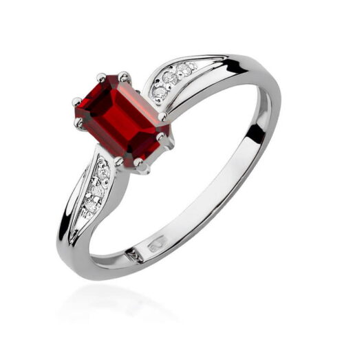 Pierścionek W0094 Rubin 0,80ct białe złoto