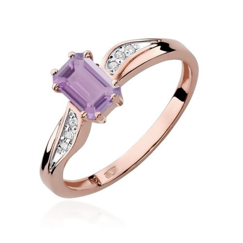 Pierścionek W0094 Ametyst 0,50ct różowe złoto