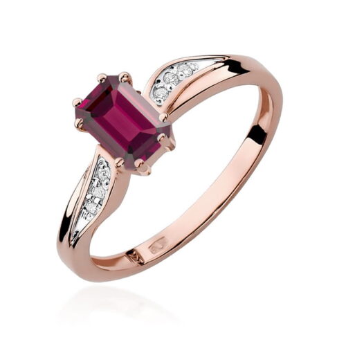 Pierścionek W0094 Granat 0,70ct różowe złoto