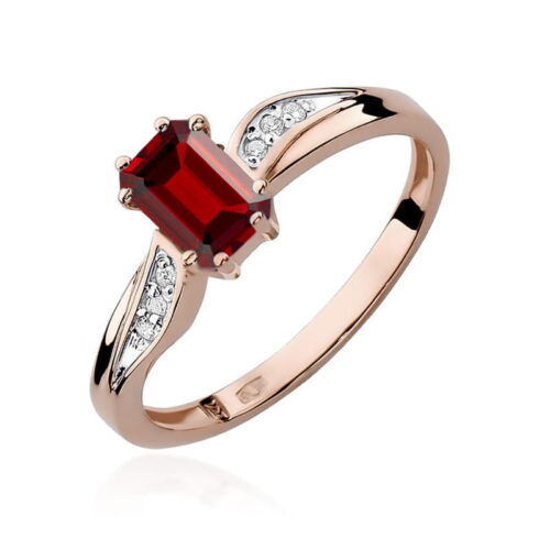 Pierścionek W0094 Rubin 0,80ct różowe złoto