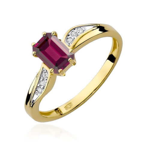 Pierścionek W0094 Granat 0,70ct żółte złoto