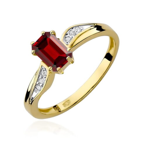 Pierścionek W0094 Rubin 0,80ct żółte złoto