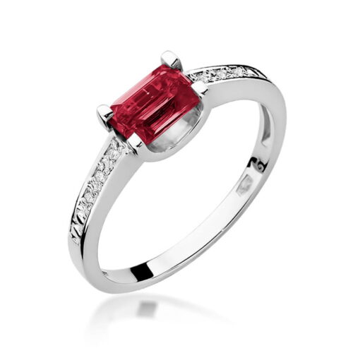 Pierścionek W0105 Rubin 0,80ct białe złoto