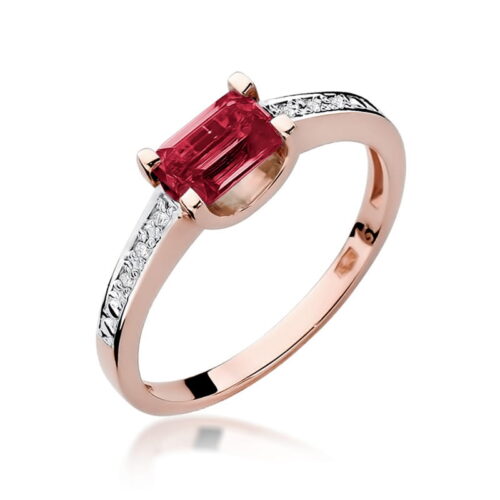 Pierścionek W0105 Rubin 0,80ct różowe złoto