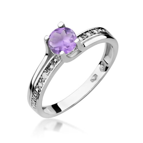 Pierścionek W0106 Ametyst 0,50ct białe złoto
