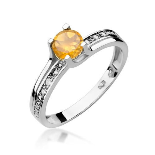 Pierścionek W0106 Cytryn 0,50ct białe złoto