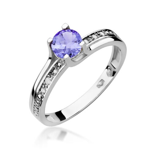 Pierścionek W0106 Tanzanit 0,50ct białe złoto