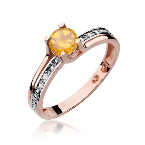 Pierścionek W0106 Cytryn 0,50ct różowe złoto