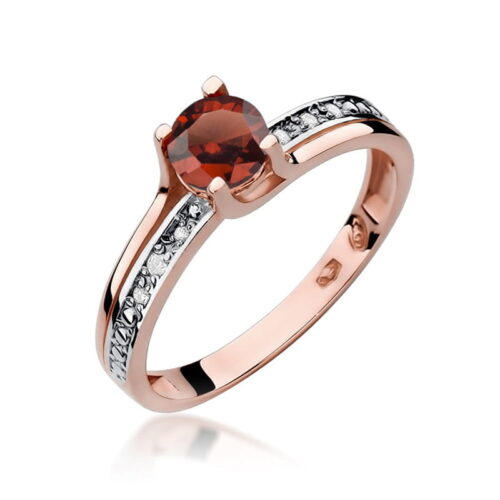 Pierścionek W0106 Granat 0,60ct różowe złoto