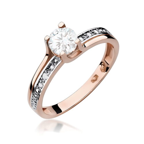 Pierścionek W0106 Biały Szafir 0,60ct różowe złoto