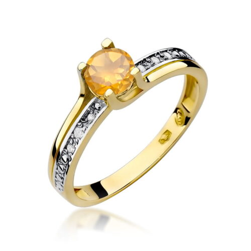 Pierścionek W0106 Cytryn 0,50ct żółte złoto