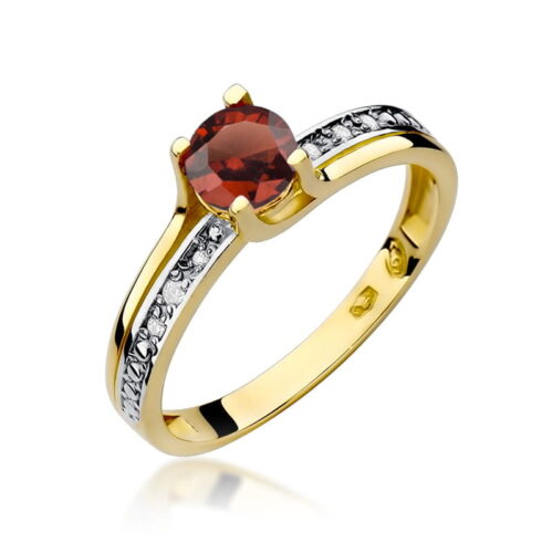 Pierścionek W0106 Granat 0,60ct żółte złoto