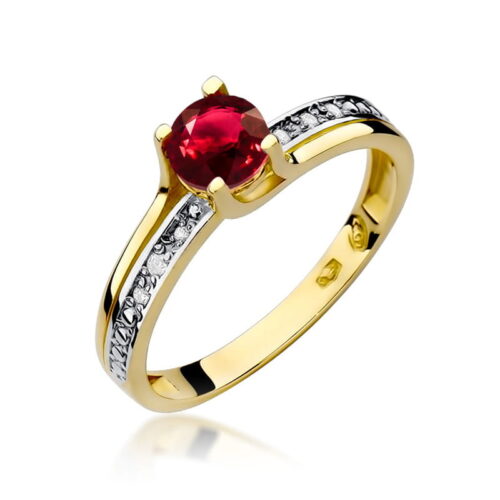 Pierścionek W0106 Rubin 0,60ct żółte złoto