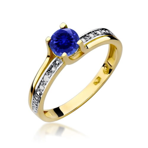 Pierścionek W0106 Szafir 0,50ct żółte złoto
