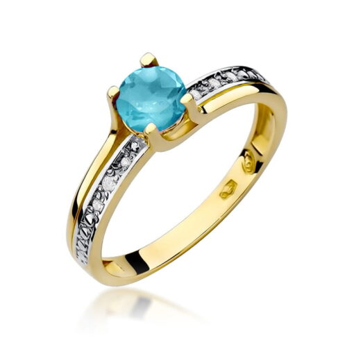 Pierścionek W0106 Topaz Swiss 0,50ct żółte złoto