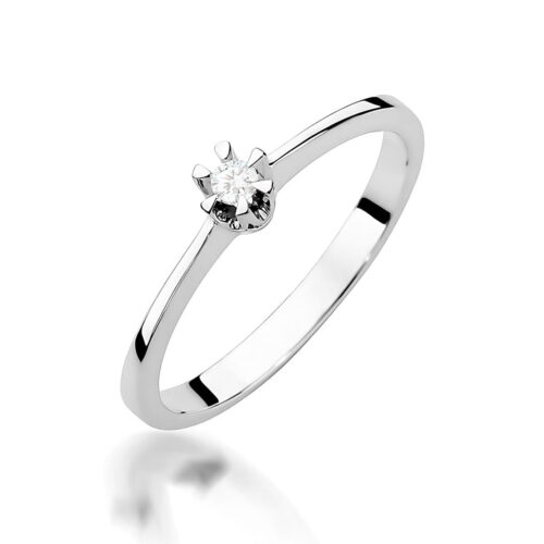 Pierścionek W0111 Diament 0,04ct białe złoto
