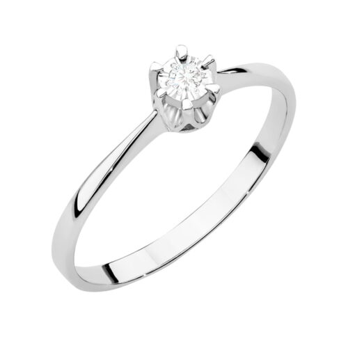 Pierścionek W0111T Diament 0,03ct białe złoto