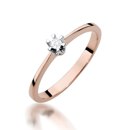 Pierścionek W0111 Diament 0,04ct różowe złoto