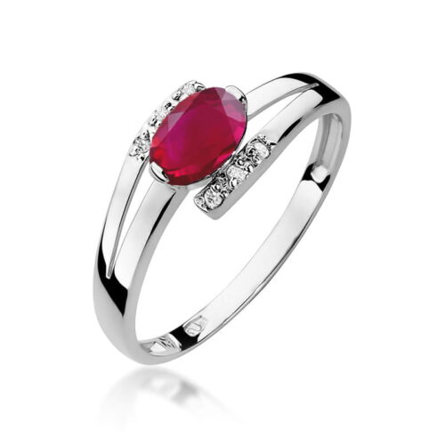 Pierścionek W0119 Rubin 0,60ct białe złoto