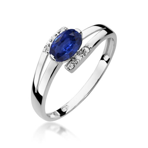 Pierścionek W0119 Szafir 0,70ct białe złoto