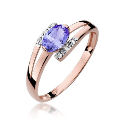 Pierścionek W0119 Tanzanit 0,40ct różowe złoto
