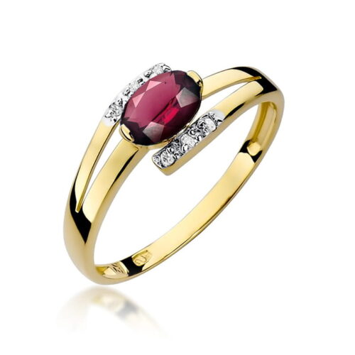 Pierścionek W0119 Rodolit 0,50ct żółte złoto