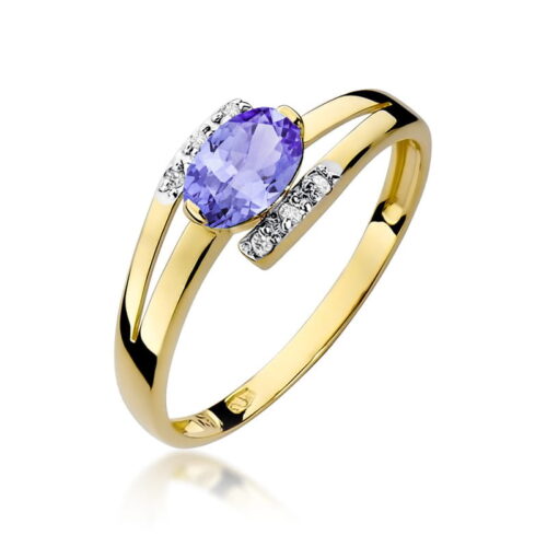 Pierścionek W0119 Tanzanit 0,40ct żółte złoto