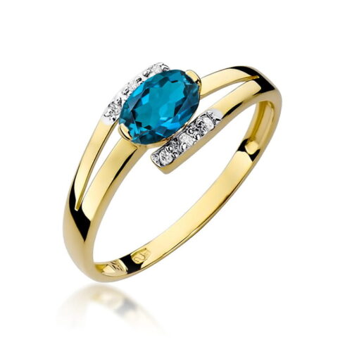 Pierścionek W0119 Topaz London Blue 0,50ct żółte złoto