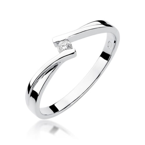 Pierścionek W0137 Diament 0,04ct białe złoto