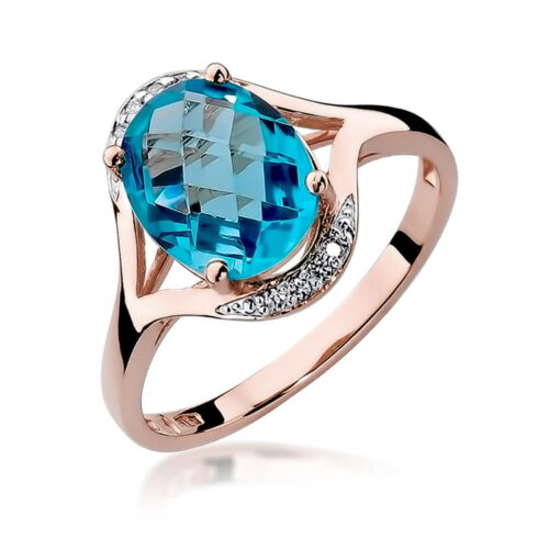 Pierścionek W0150 Topaz Swiss 3,00ct różowe złoto